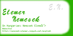 elemer nemcsek business card